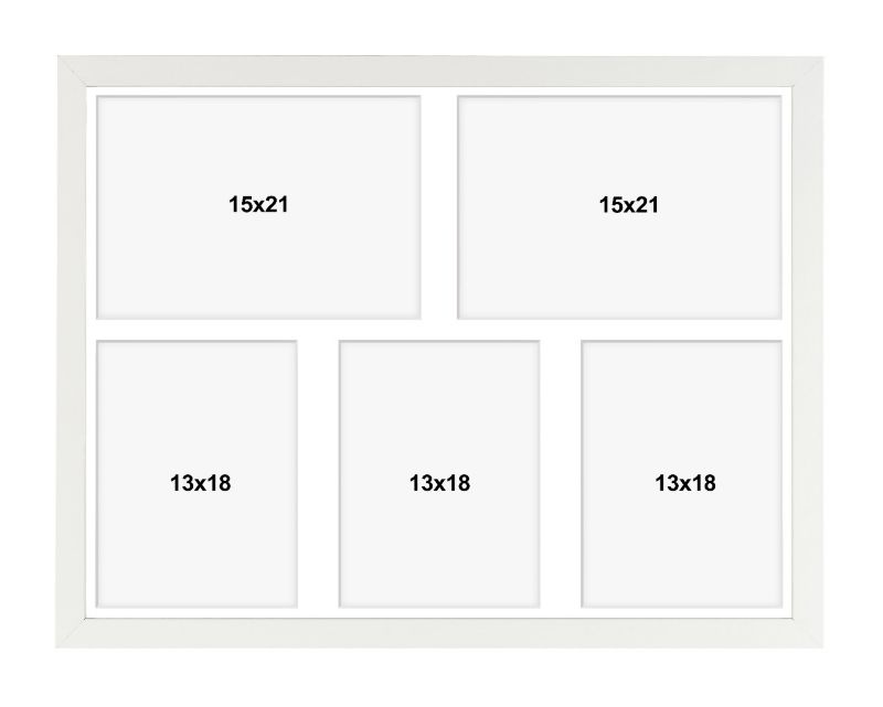 Hekla ramme til 5 billeder 40x50x5 MDF billedgalleri hvid 1 stk.