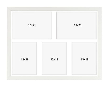 Hekla ramme til 5 billeder 40x50x5 MDF billedgalleri hvid 1 stk.