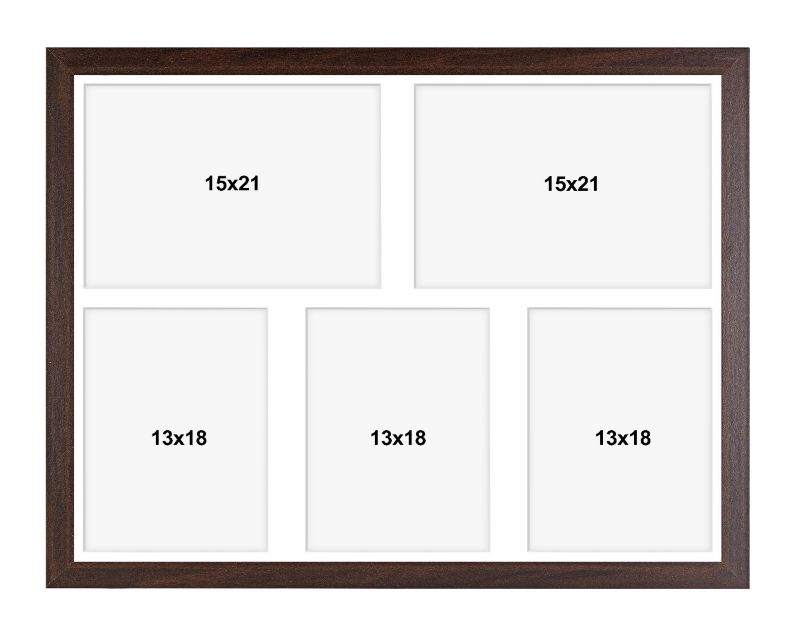 Hekla ramme til 5 billeder 40x50x5 MDF brun billedgalleri 1 stk.