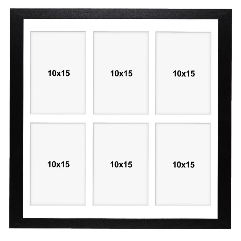Hekla ramme til 6 billeder 40x40x6 MDF galleri sort 1 stk.