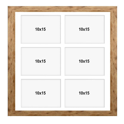 Hekla ramme til 6 billeder 40x40x6 MDF naturlig træfarve 1 stk.
