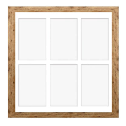Hekla ramme til 6 billeder 40x40x6 MDF naturlig træfarve 1 stk.