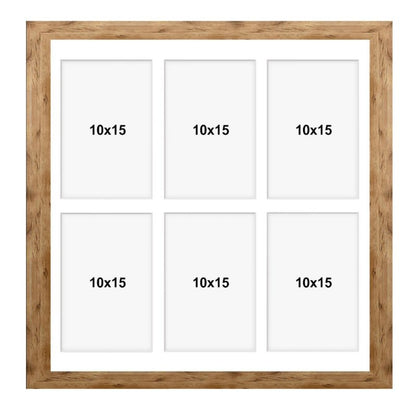 Hekla ramme til 6 billeder 40x40x6 MDF naturlig træfarve 1 stk.
