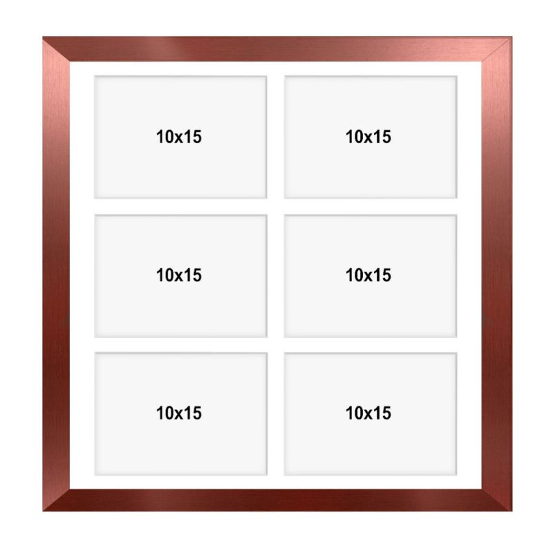Hekla ramme til 6 billeder 40x40x6 MDF galleri rosa guld 1 stk.