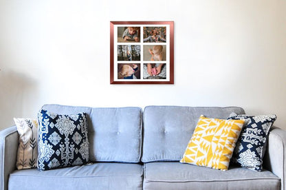 Hekla ramme til 6 billeder 40x40x6 MDF galleri rosa guld 1 stk.