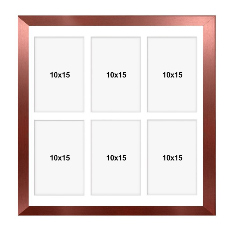 Hekla ramme til 6 billeder 40x40x6 MDF galleri rosa guld 1 stk.