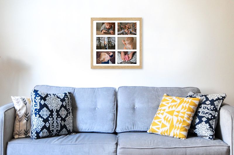 Hekla ramme til 6 billeder 40x40x6 MDF lys sonoma galleri 1 stk.