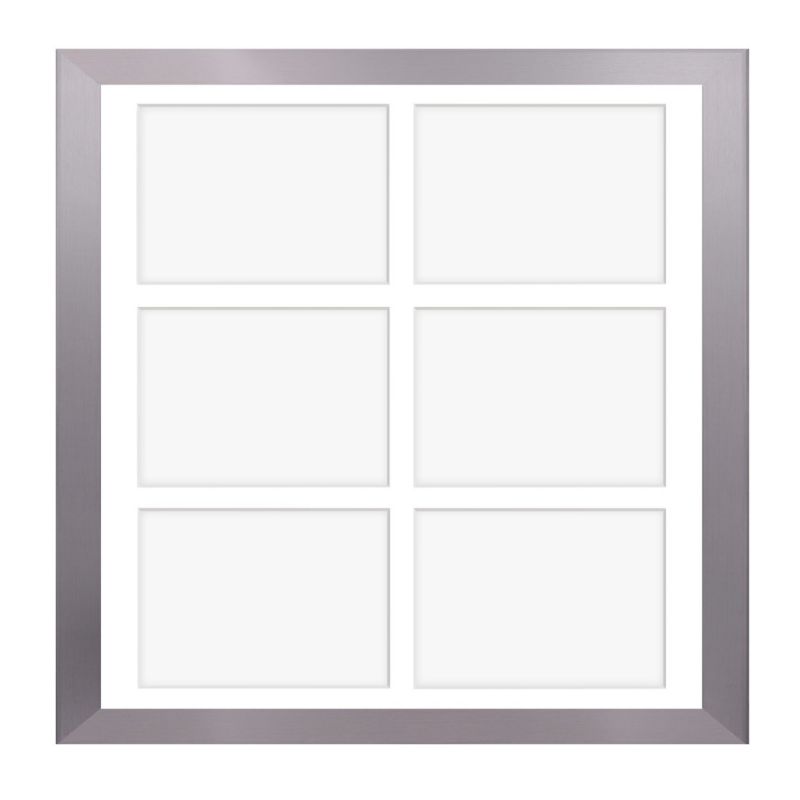 Hekla ramme til 6 billeder 40x40x6 MDF galleri sølv 1 stk.