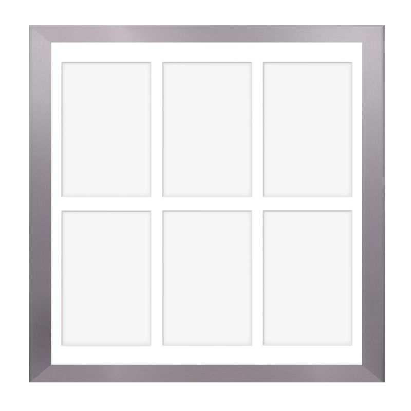 Hekla ramme til 6 billeder 40x40x6 MDF galleri sølv 1 stk.
