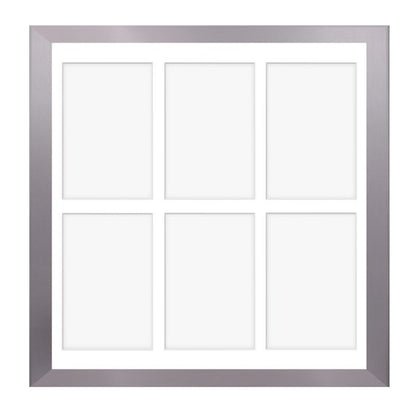 Hekla ramme til 6 billeder 40x40x6 MDF galleri sølv 1 stk.