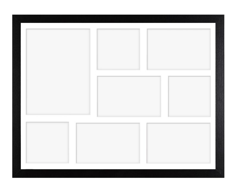 Hekla billedramme til 8 billeder 40x50x8 MDF sort 1 stk.