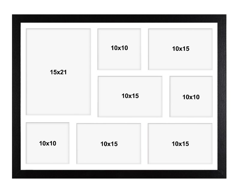Hekla billedramme til 8 billeder 40x50x8 MDF sort 1 stk.
