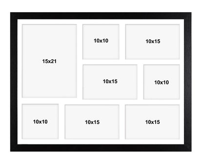 Hekla billedramme til 8 billeder 40x50x8 MDF sort 1 stk.