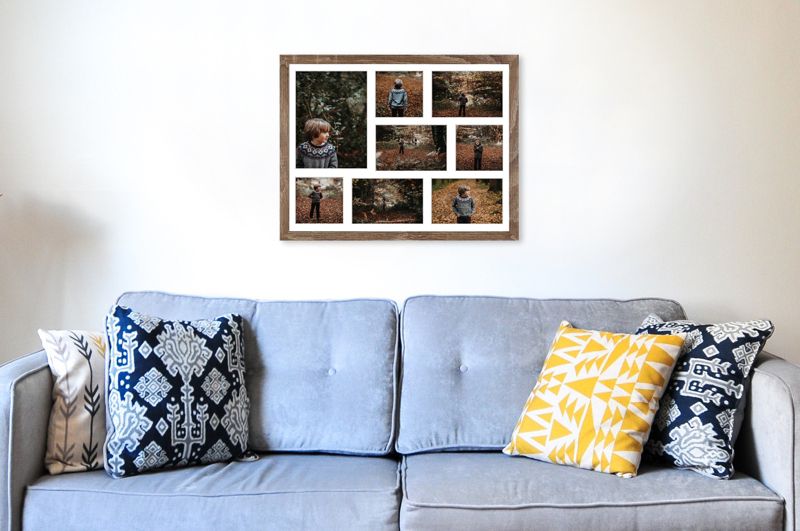 Hekla billedramme til 8 billeder 40x50x8 MDF sonoma trøffel foto galleri 1 stk.