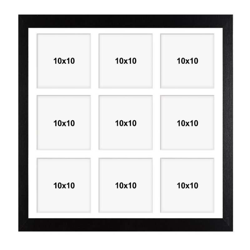 Hekla billedramme til 9 fotos 40x40x9 cm MDF sort 1 stk.
