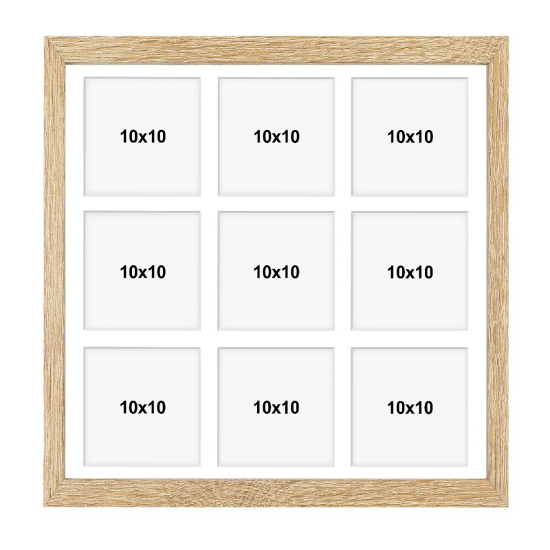 Hekla billedramme til 9 billeder 40x40x9 cm MDF, lys sonoma-galleri, 1 stk.