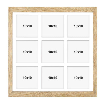 Hekla billedramme til 9 billeder 40x40x9 cm MDF, lys sonoma-galleri, 1 stk.