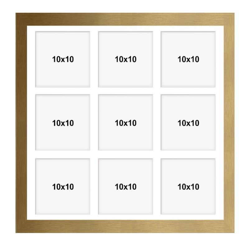 Hekla ramme til 9 billeder 40x40x9 MDF guld galleri 1 stk.