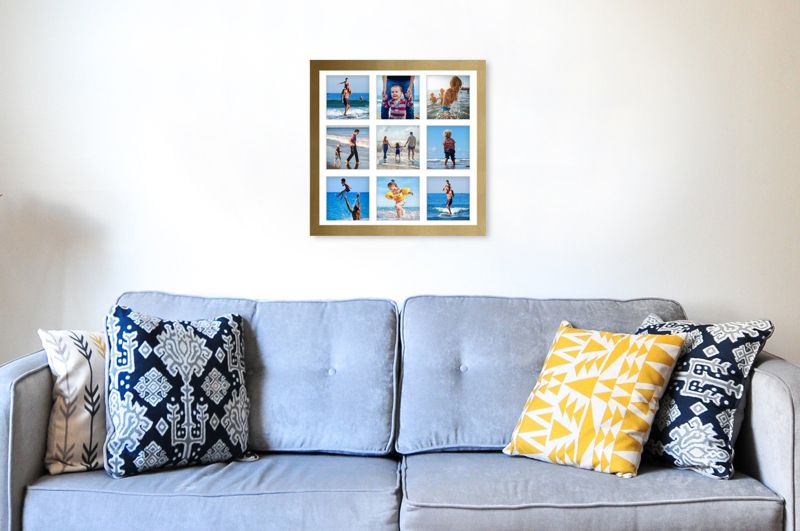 Hekla ramme til 9 billeder 40x40x9 MDF guld galleri 1 stk.