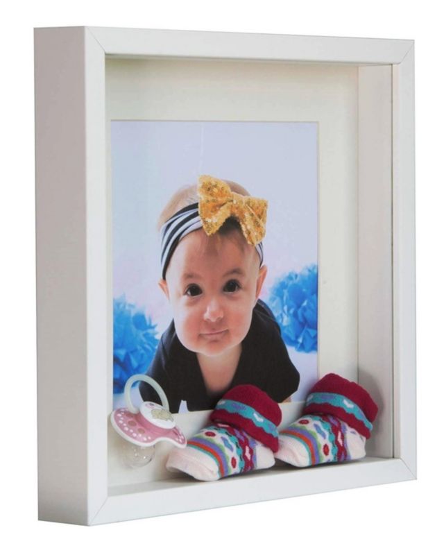 BD art 3D box billedramme 28x28 cm dyb, hvid, 1 stk.