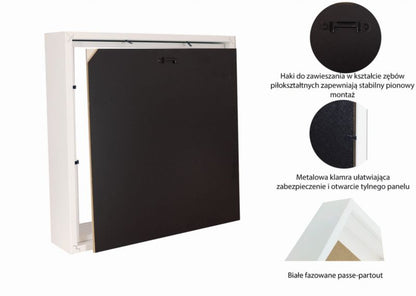 BD art 3D box billedramme 28x28 cm dyb, hvid, 1 stk.