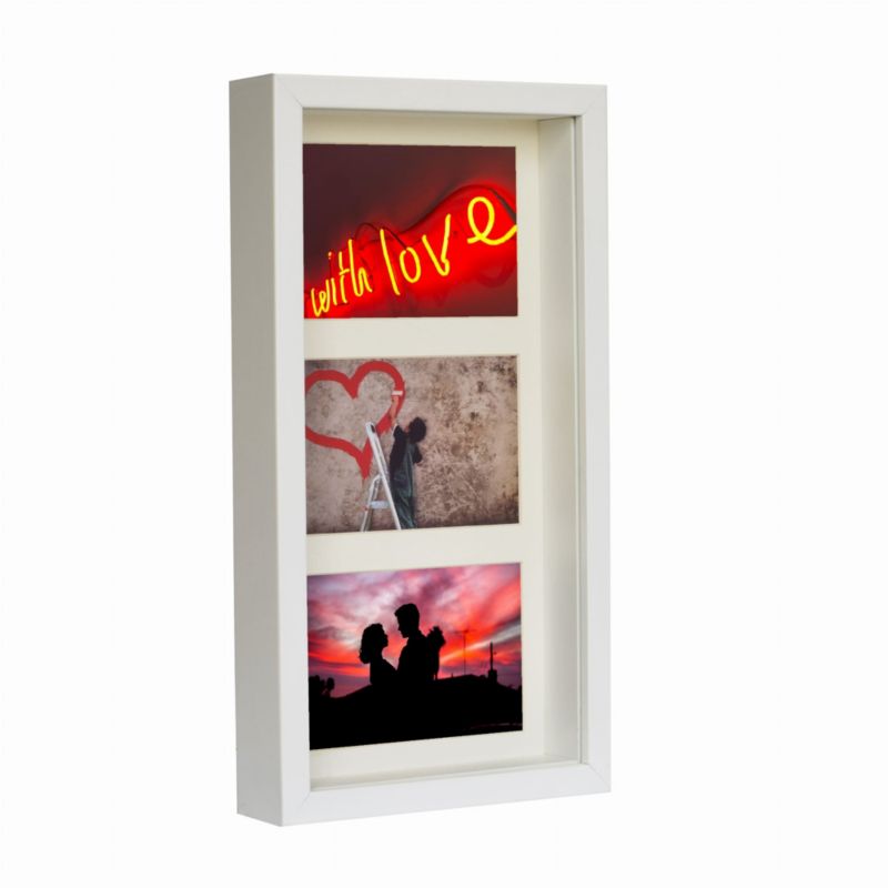BD art 3D dyb billedramme 10x15 hvid 1 stk.