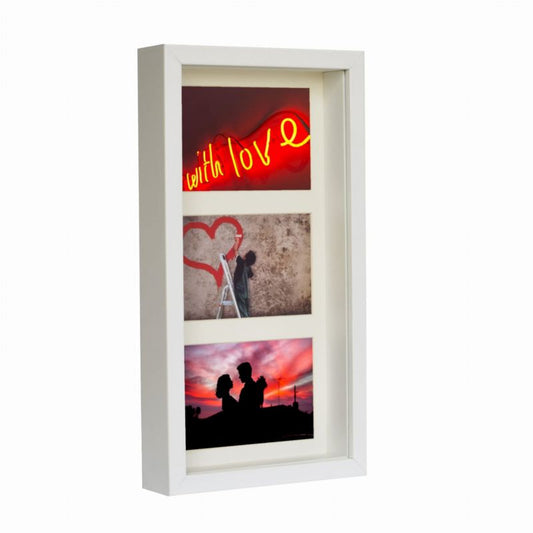 BD art 3D dyb billedramme 10x15 hvid 1 stk.