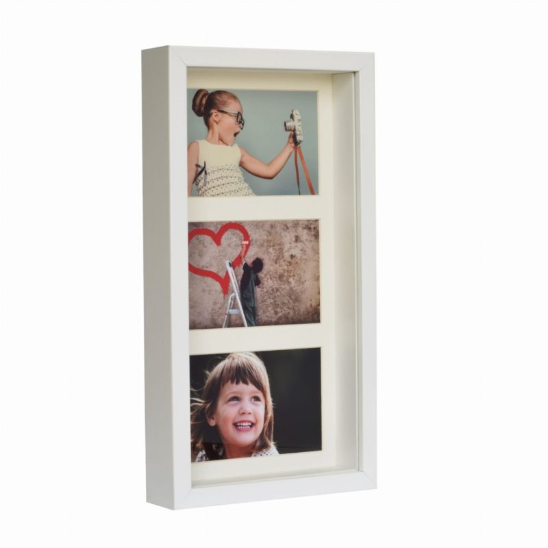 BD art 3D dyb billedramme 10x15 hvid 1 stk.