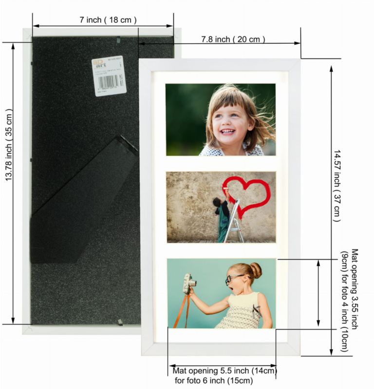 BD art Galeria billedramme 10x15 18x35 cm hvid MDF 1 stk.