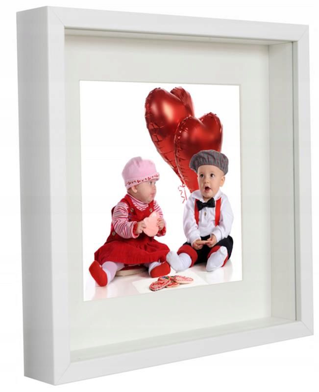 Matkam BOX 3D billedramme 23x23 cm hvid 1 stk.