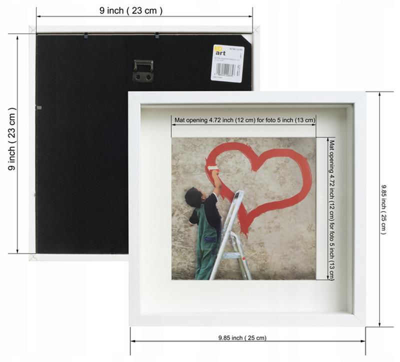 Matkam BOX 3D billedramme 23x23 cm hvid 1 stk.