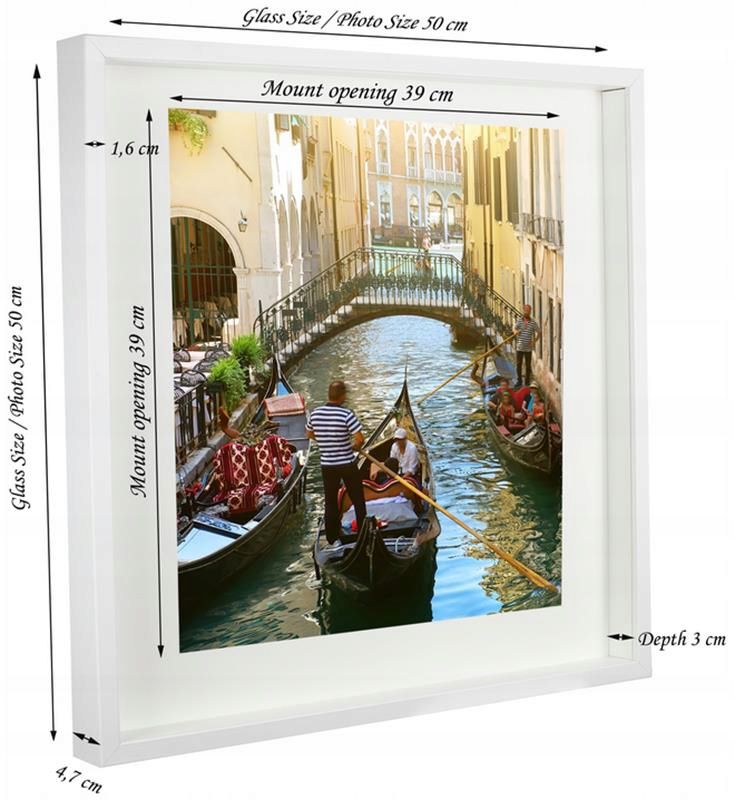 Matkam BOX 3D billedramme 50x50 cm hvid 1 stk.