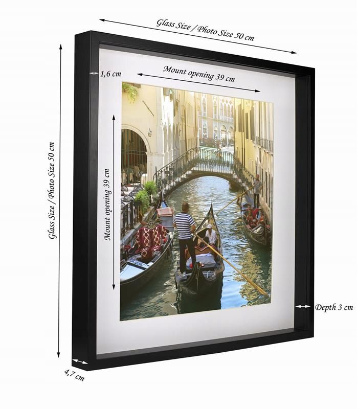 Matkam BOX 3D billedramme 50x50 cm sort 1 stk.