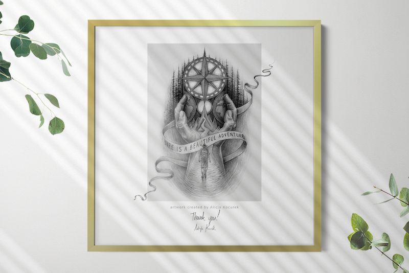 Tulup billedramme 50x50 cm guldfarvet 1 stk.