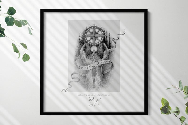 Sort billedramme Tulup 50 x 50 cm, 1 stk.