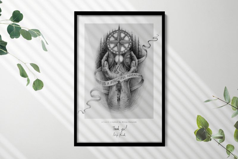 Sort billedramme Tulup 50 x 70 cm, 1 stk.