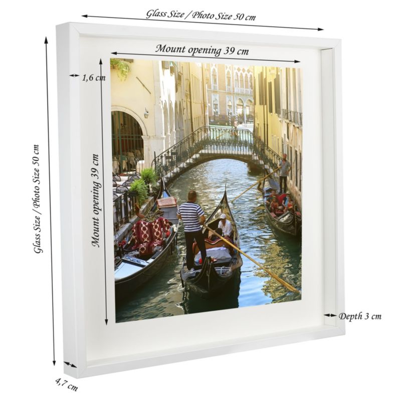 3D billedramme BD art box 50x50 cm dyb hvid 1 stk.