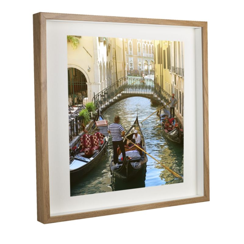 3D billedramme BD art egetræ 50x50 cm dyb kvadratisk brun 1 stk.