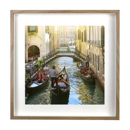 3D billedramme BD art egetræ 50x50 cm dyb kvadratisk brun 1 stk.