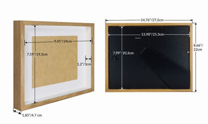 3D Shadow Box billedramme BD art 20x25 cm i egetræ, brun, 1 stk.