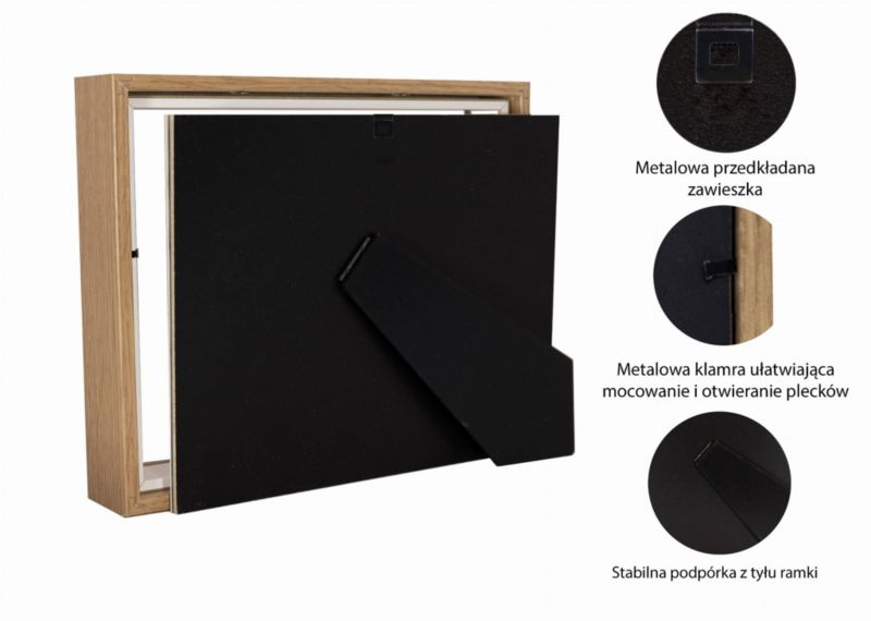 3D Shadow Box billedramme BD art 20x25 cm i egetræ, brun, 1 stk.