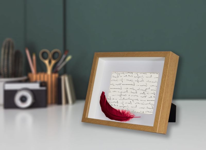 3D Shadow Box billedramme BD art 20x25 cm i egetræ, brun, 1 stk.