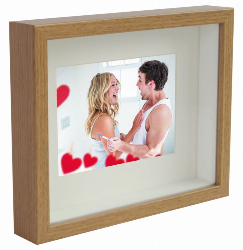 3D Shadow Box billedramme BD art 20x25 cm i egetræ, brun, 1 stk.