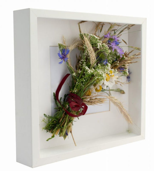 BD art 3D box billedramme 23x23 cm dyb hvid 1 stk.