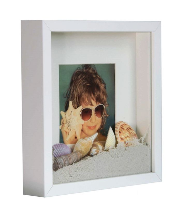 BD art 3D box billedramme 23x23 cm dyb hvid 1 stk.