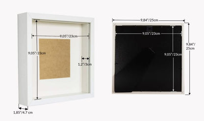 BD art 3D box billedramme 23x23 cm dyb hvid 1 stk.