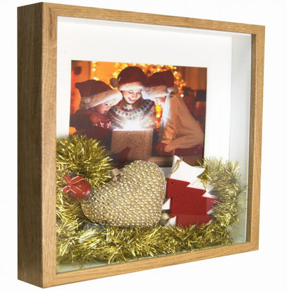 BD art 3D box billedramme i egetræ 28x28 cm brun 1 stk.