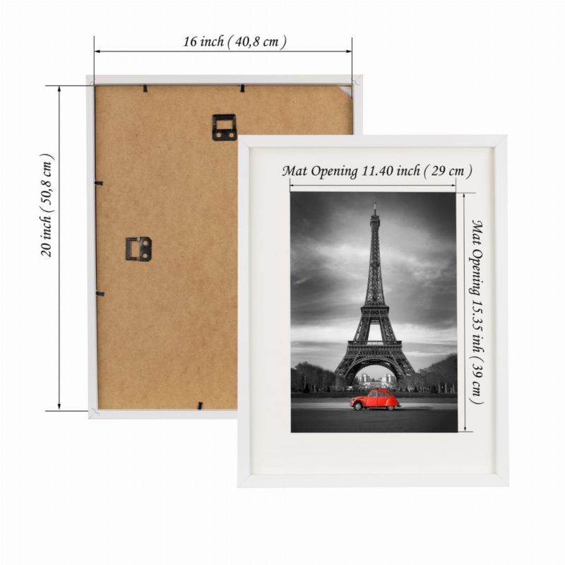 BD art billedramme 40x50 cm med passepartout hvid 1 stk.