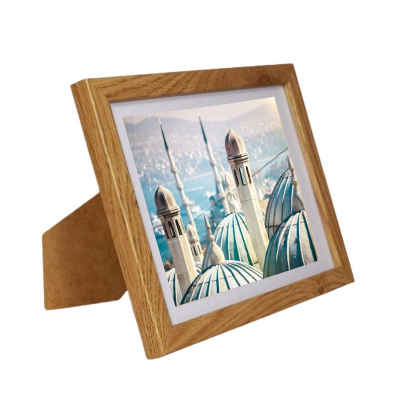BD art Basic billedramme 15x21 cm i egetræ MDF med passepartout 13x18 cm brun, 1 stk.