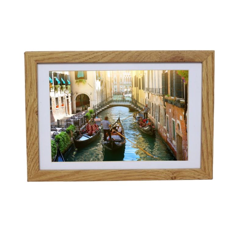 BD art Basic billedramme 15x21 cm i egetræ MDF med passepartout 13x18 cm brun, 1 stk.
